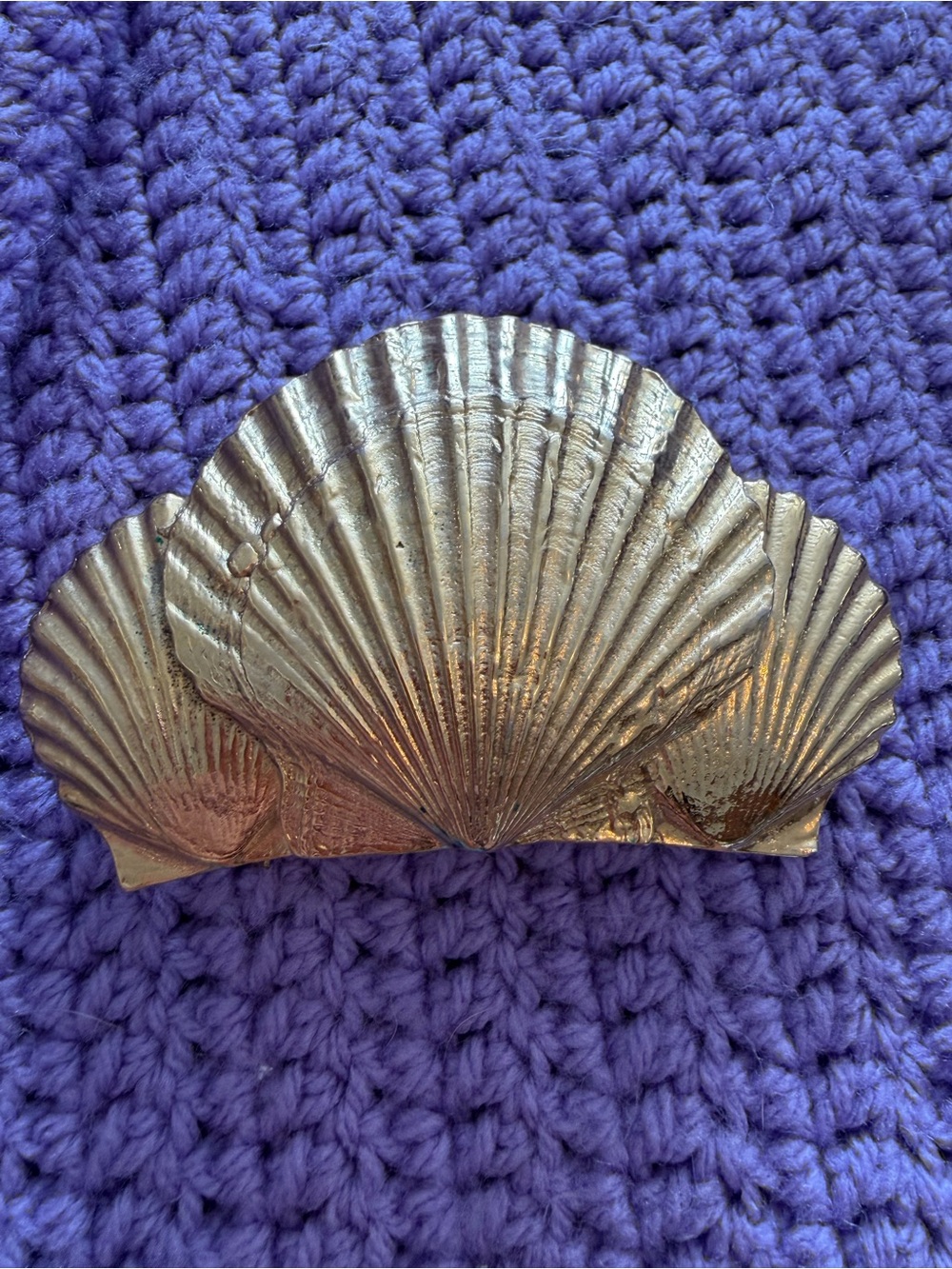 Vintage Gold Tone Seashell Belt Buckle Coastal Beach Nautical Fashion Accessory